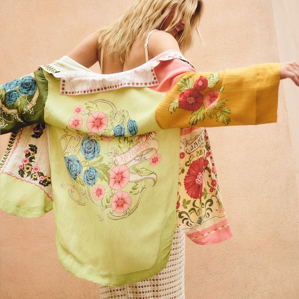 agua bendita riveria radiance chrissy harvest floral shirt - Picture 2 of 6